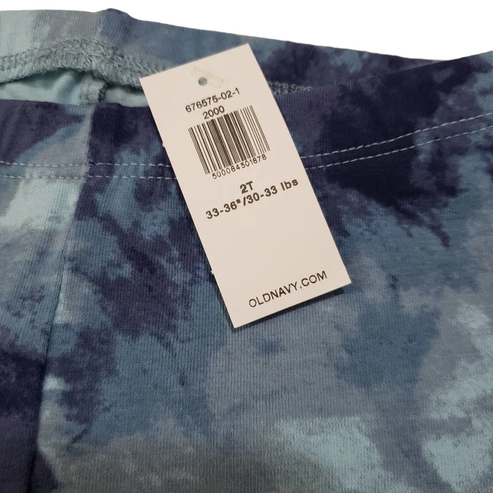 NWT Old Navy Toddler Bike Shorts‎ in Indigo Tie Dye Size 2T